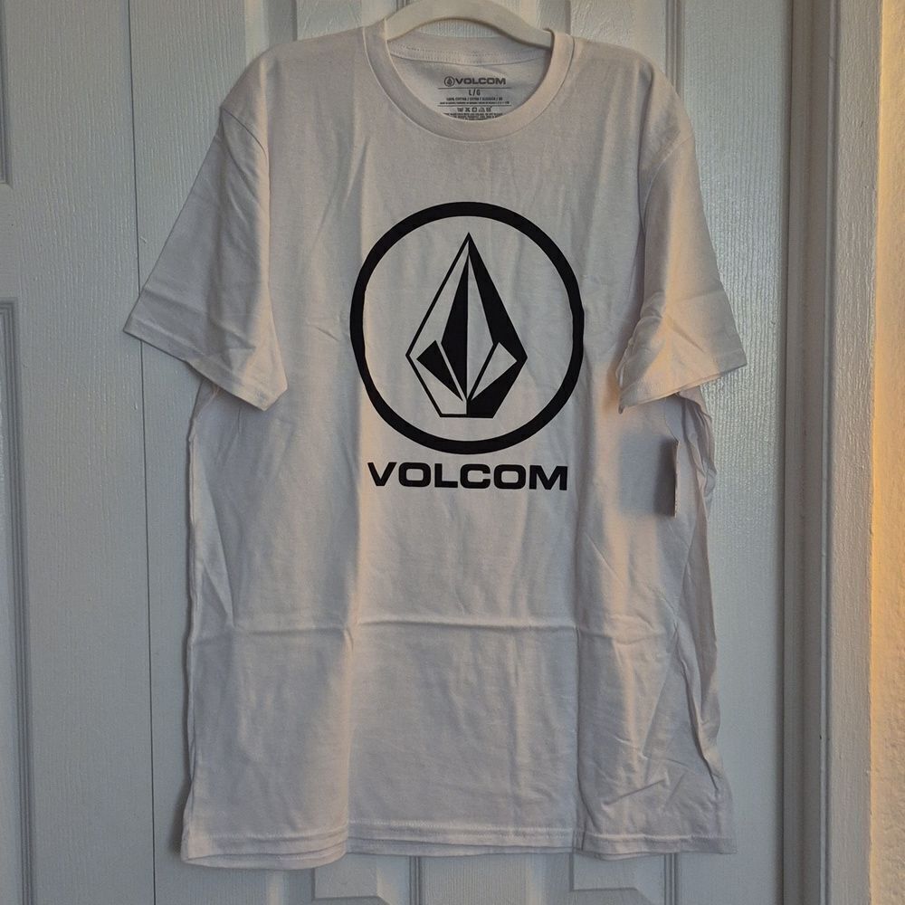 Volcom Logo White SS Circle Tee SZ Large - Picture 7 of 10